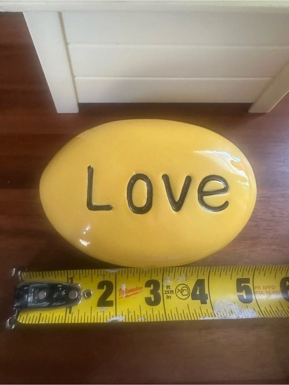 Peace & Love Decorative Ceramic Stones - Blue and Yellow